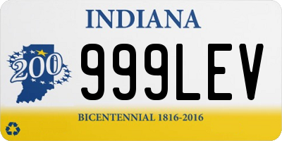 IN license plate 999LEV
