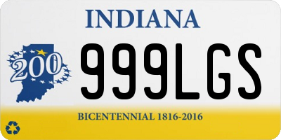 IN license plate 999LGS