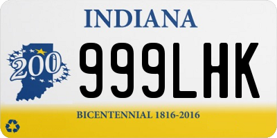 IN license plate 999LHK