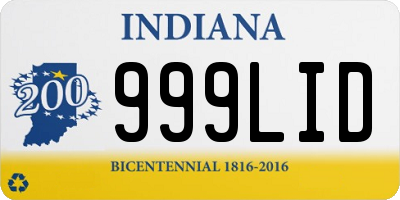 IN license plate 999LID