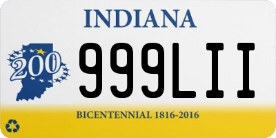 IN license plate 999LII