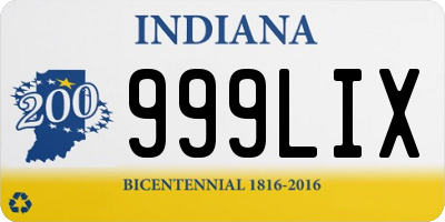 IN license plate 999LIX