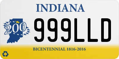 IN license plate 999LLD