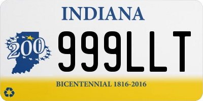 IN license plate 999LLT