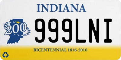 IN license plate 999LNI