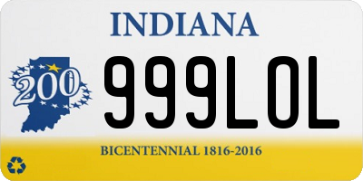 IN license plate 999LOL