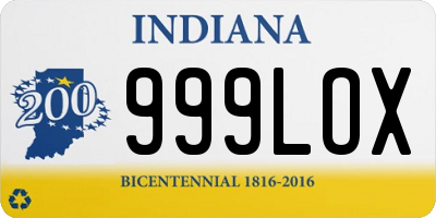 IN license plate 999LOX