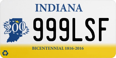 IN license plate 999LSF