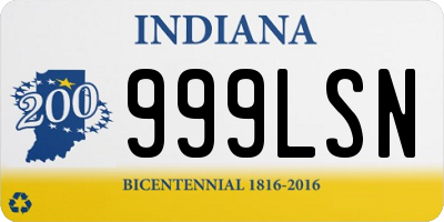 IN license plate 999LSN