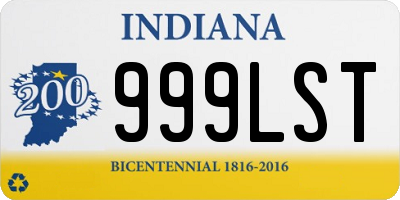 IN license plate 999LST