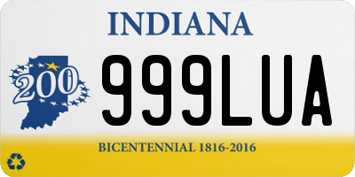 IN license plate 999LUA