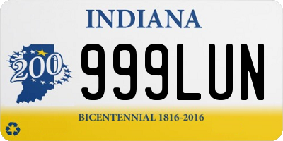 IN license plate 999LUN