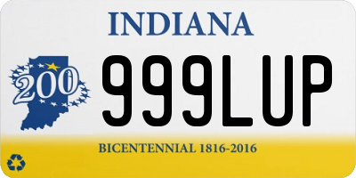 IN license plate 999LUP