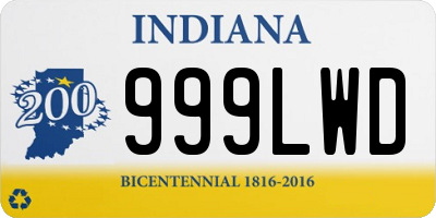 IN license plate 999LWD