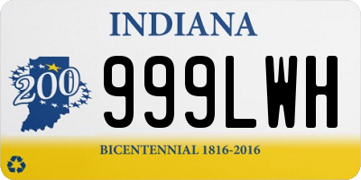 IN license plate 999LWH