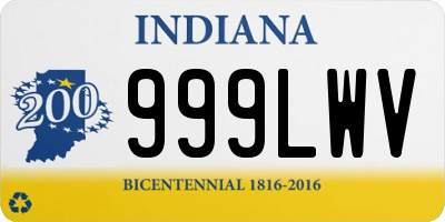 IN license plate 999LWV