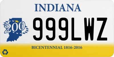 IN license plate 999LWZ