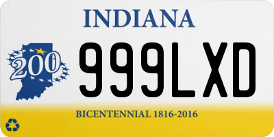 IN license plate 999LXD