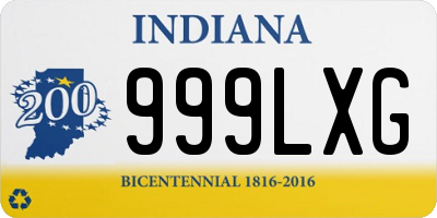 IN license plate 999LXG