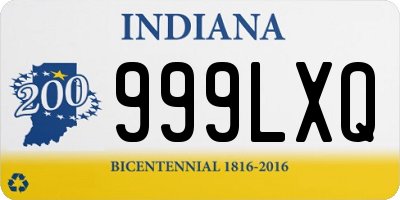 IN license plate 999LXQ