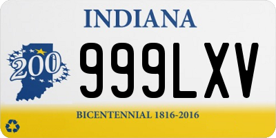 IN license plate 999LXV
