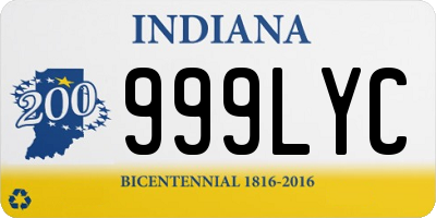 IN license plate 999LYC