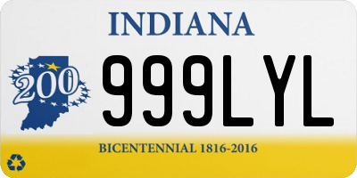 IN license plate 999LYL