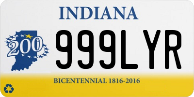 IN license plate 999LYR
