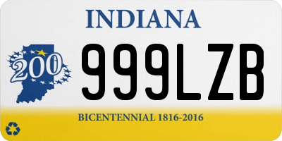 IN license plate 999LZB