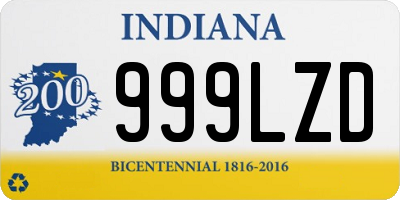 IN license plate 999LZD