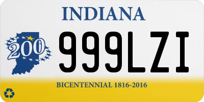 IN license plate 999LZI