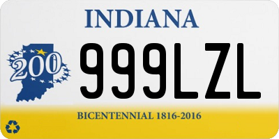 IN license plate 999LZL