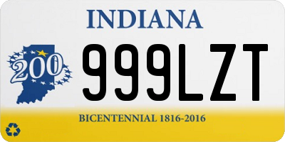 IN license plate 999LZT