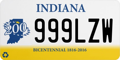 IN license plate 999LZW