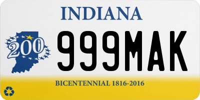 IN license plate 999MAK