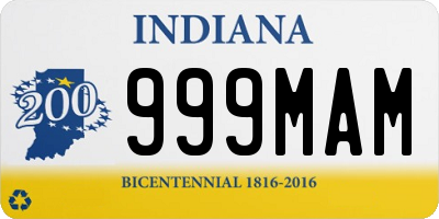 IN license plate 999MAM