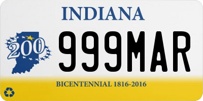 IN license plate 999MAR