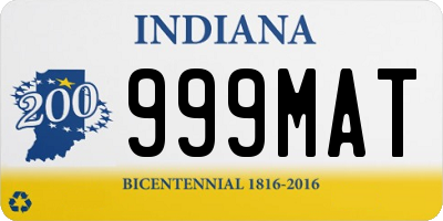 IN license plate 999MAT