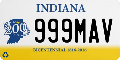 IN license plate 999MAV
