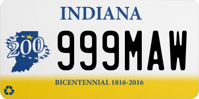 IN license plate 999MAW