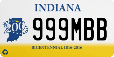 IN license plate 999MBB