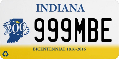 IN license plate 999MBE