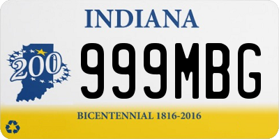 IN license plate 999MBG