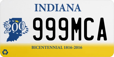 IN license plate 999MCA
