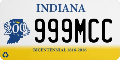 IN license plate 999MCC