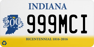 IN license plate 999MCI