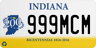 IN license plate 999MCM