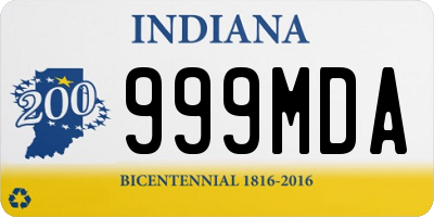 IN license plate 999MDA