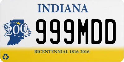 IN license plate 999MDD