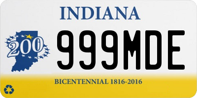 IN license plate 999MDE